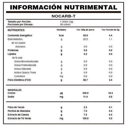 Nocarb-T De fuxion regula el Azucar en la Sangre asimilacion de carbohidratos