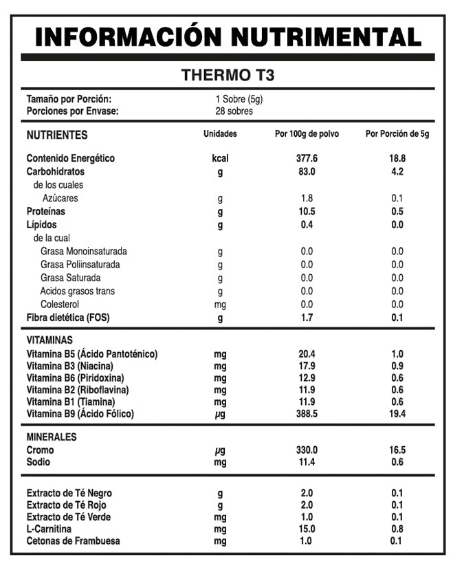 Thermo T3 Fuxion Quemador de grasa y acelera el metabolismo