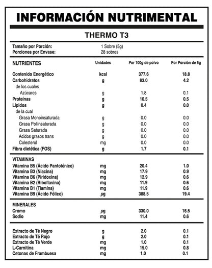 Thermo T3 Fuxion Quemador de grasa y acelera el metabolismo